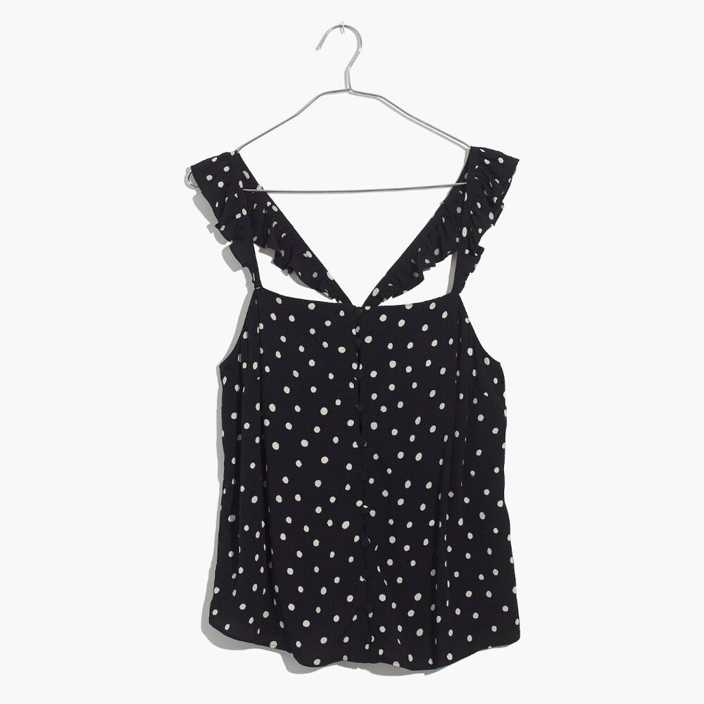 Madewell Ruffle-Strap Polka Dot Cami Top